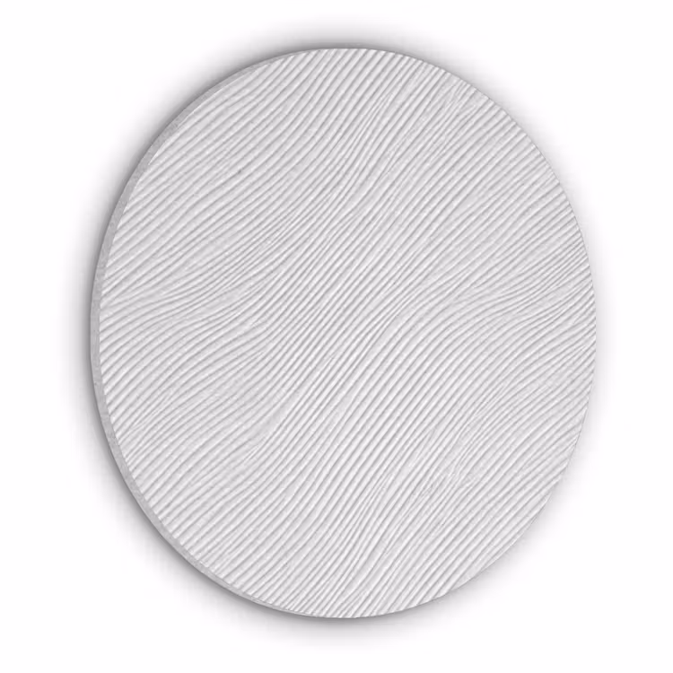 Golven - Ribbels - Wit Akoestische PET Vilt - Rond klein 838 -3d