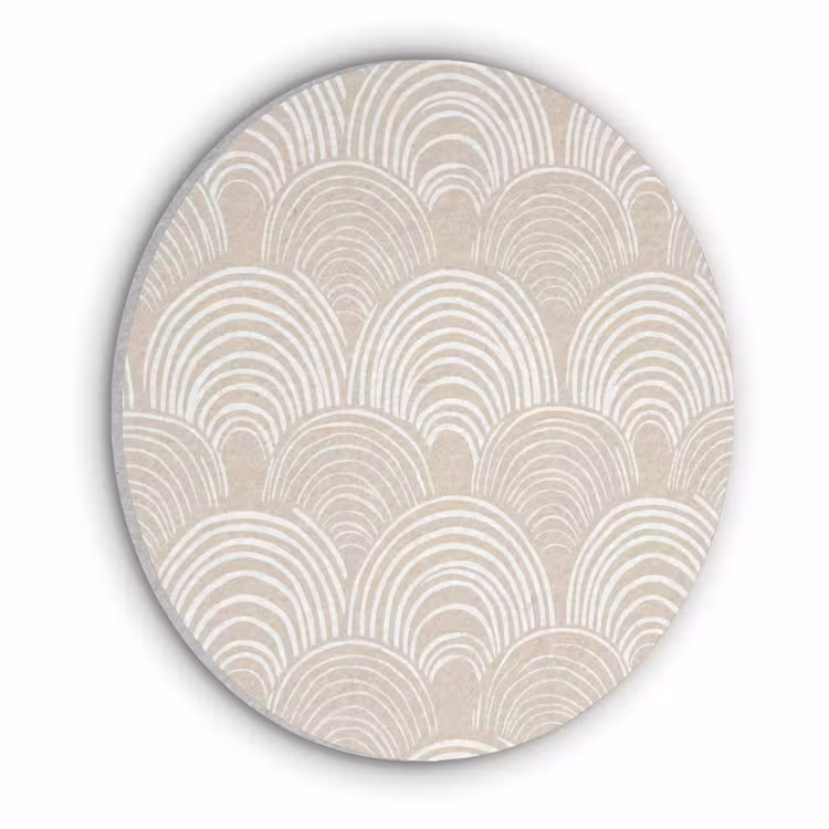 Golven - Structuur - Beige Akoestische PET Vilt - Rond klein 838 -3d