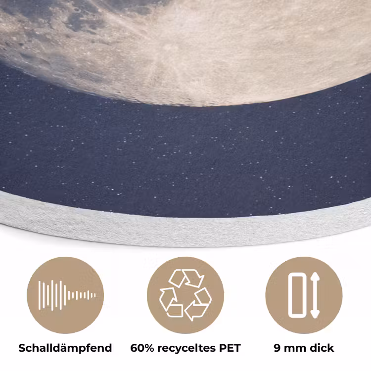 Ruimte - Maan - Kosmos Akoestische PET Vilt - Rond klein -closeup_DE