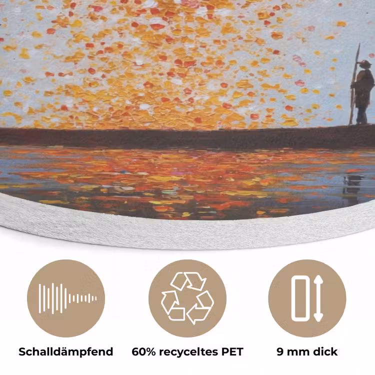 Wolk - Confetti - Boot - Wateroppervlakte Akoestische PET Vilt - Rond klein -closeup_DE