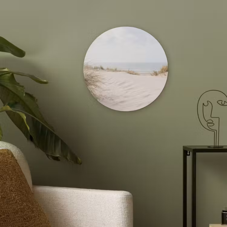 Wolken - Duinlandschap - Zand Akoestische PET Vilt - Rond klein -sfeer2