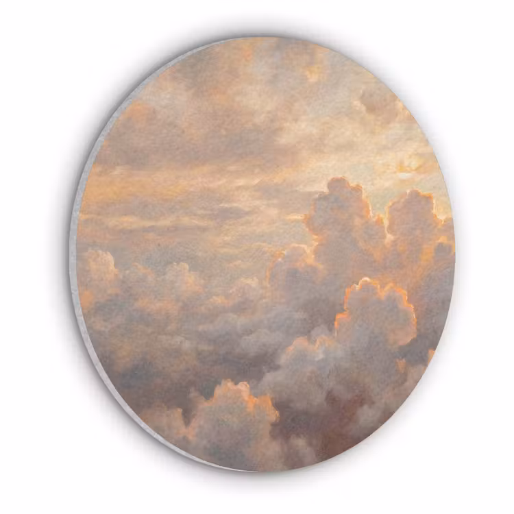 Wolken - Zonsondergang - Natuur - Abstract - Goud Akoestische PET Vilt - Rond klein -3d