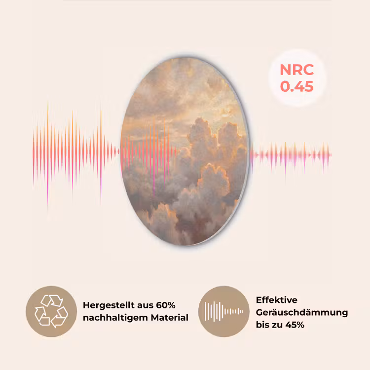 Wolken - Zonsondergang - Natuur - Abstract - Goud Akoestische PET Vilt - Rond klein -USP_DE