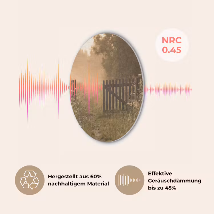 Hek - Natuur - Mist - Veld Akoestische PET Vilt - Rond klein -USP_DE