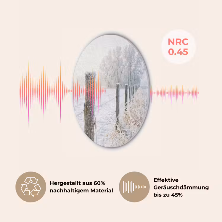 Hek - Sneeuw - Mist - Platteland - Nostalgisch Akoestische PET Vilt - Rond klein -USP_DE