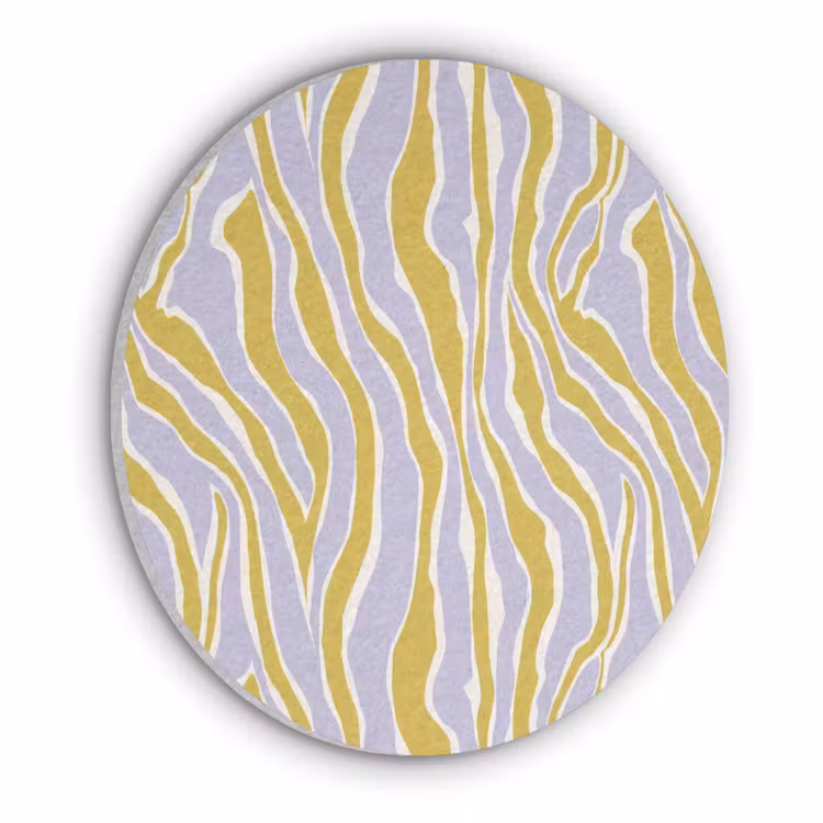 Zebra - Modern - Meerkleurig Akoestische PET Vilt - Rond klein 838 -3d
