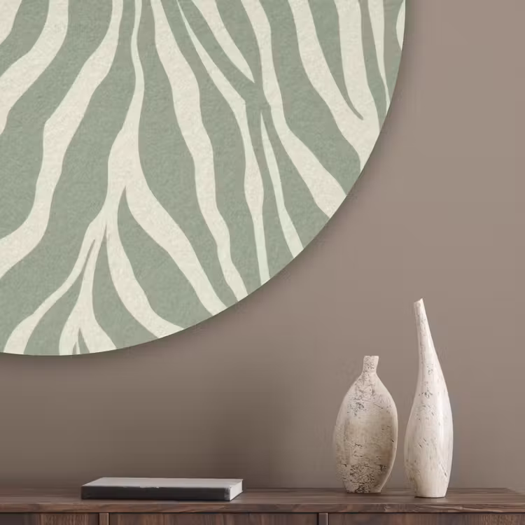 Zebra - Motief - Groen Akoestische PET Vilt - Rond klein 838 -sfeer5_closeup