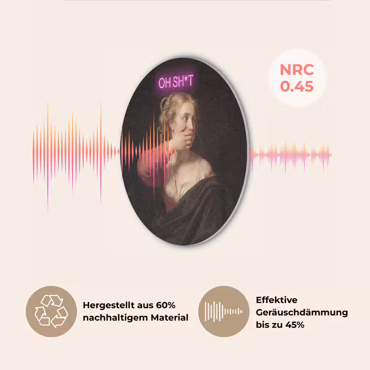 Quote - Neon - vrouw Akoestische PET Vilt - Rond klein -USP_DE