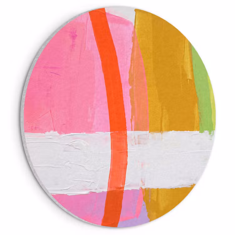 Abstract - Kleurrijk - Vormen - Modern - Kunst Akoestische PET Vilt - Rond klein -3d