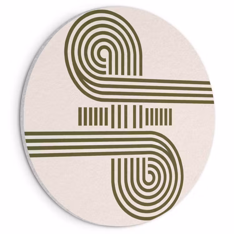 Abstract - Vormen - Modern - Groen Akoestische PET Vilt - Rond klein -3d