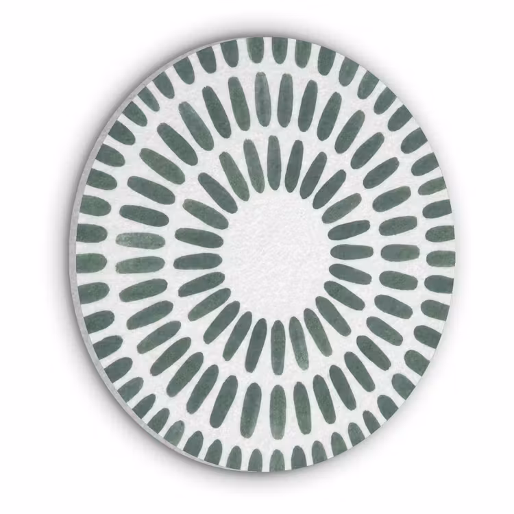 Abstract - Cirkel - Patroon - Modern - Groen Akoestische PET Vilt - Rond klein -3d