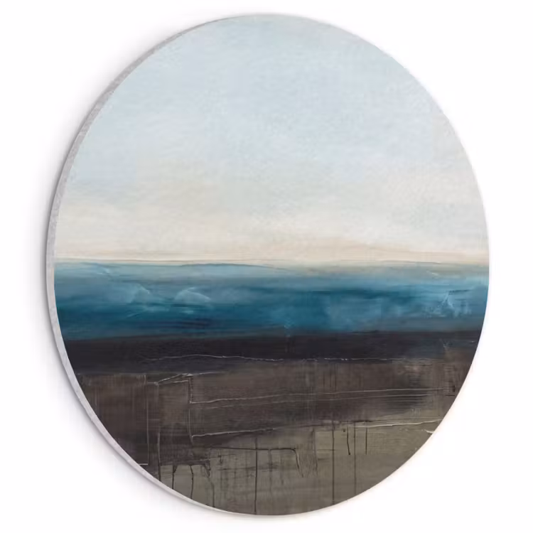 Abstract - Landschap - Horizon - Blauw - Modern Akoestische PET Vilt - Rond klein -3d