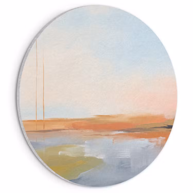 Abstract - Landschap - Horizon - Modern - Kleurrijk Akoestische PET Vilt - Rond klein -3d