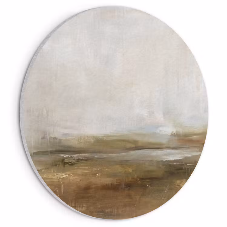 Abstract - Landschap - Natuur - Beige - Bruin Akoestische PET Vilt - Rond klein -3d