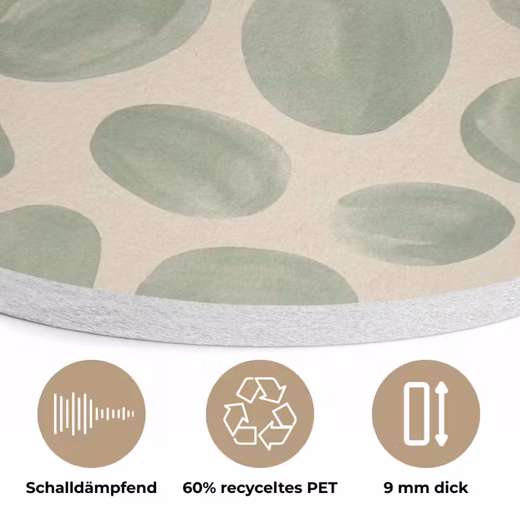 Abstract - Patroon - Organisch - Groen - Modern Akoestische PET Vilt - Rond klein -closeup_DE
