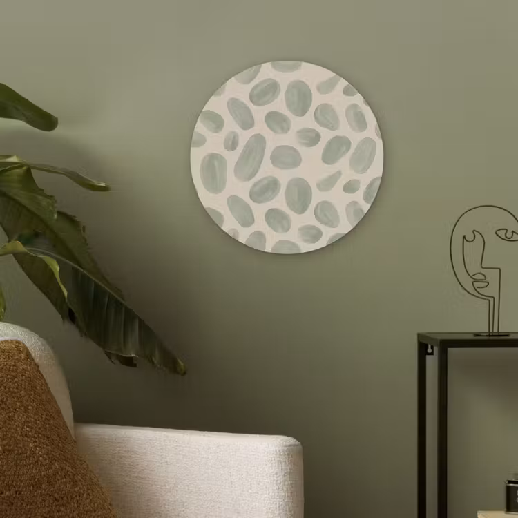 Abstract - Patroon - Organisch - Groen - Modern Akoestische PET Vilt - Rond klein -sfeer2