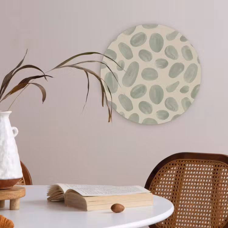Abstract - Patroon - Organisch - Groen - Modern Akoestische PET Vilt - Rond klein -sfeer3