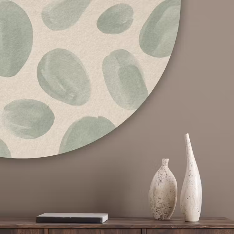 Abstract - Patroon - Organisch - Groen - Modern Akoestische PET Vilt - Rond klein -sfeer5_closeup