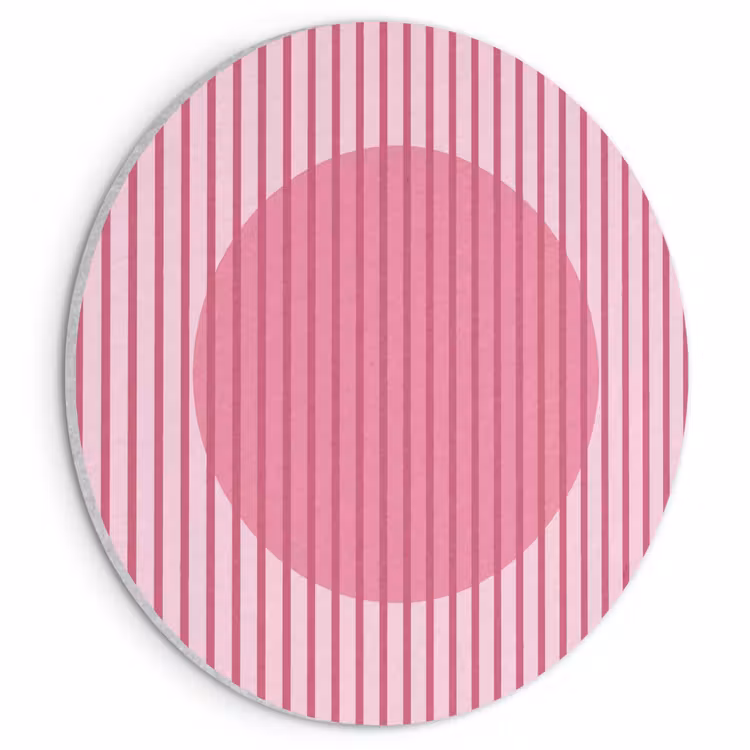 Abstract - Strepen - Ovaal - Roze - Modern Akoestische PET Vilt - Rond klein -3d