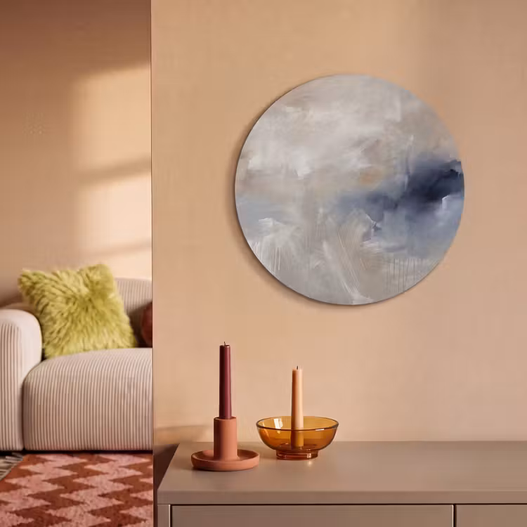 Abstract - Wolken - Sfeer - Modern - Beige Akoestische PET Vilt - Rond klein -sfeer1