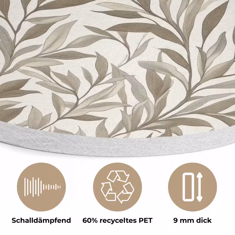 Takken - Botanisch - Taupe Akoestische PET Vilt - Rond klein 838 -closeup_DE