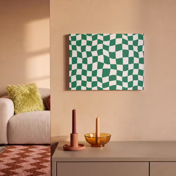 Schaakbord - Golvend - Groen PET vilt klein 837 -sfeer1