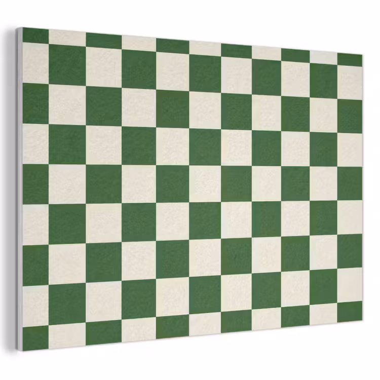 Schaakbord - Patroon - Groen PET vilt klein 837 -3d