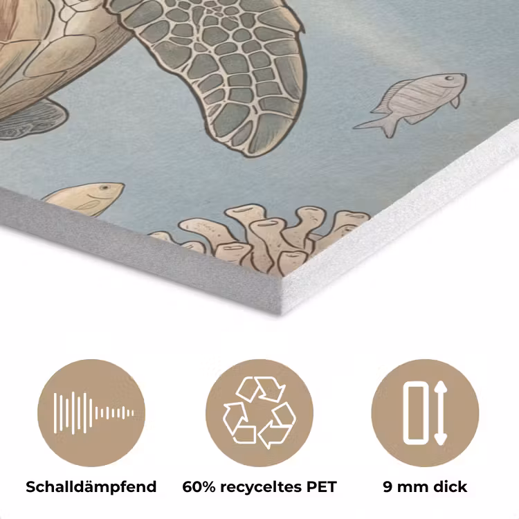 Schildpad - Onderwater - Natuur - Illustratie PET vilt klein -closeup_DE