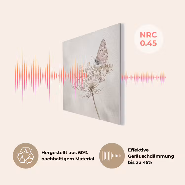 Vlinder - Bloem -Natuur - Beige PET vilt klein -USP_DE