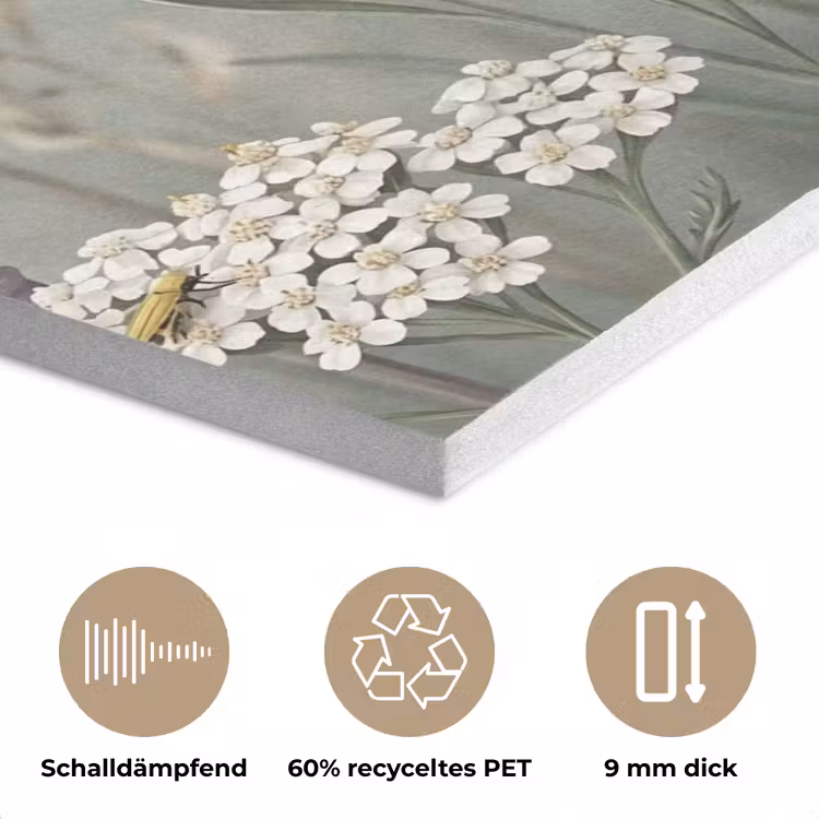 Vlinders - Wildbloemen - Illustratie - Kleurrijk PET vilt klein -closeup_DE
