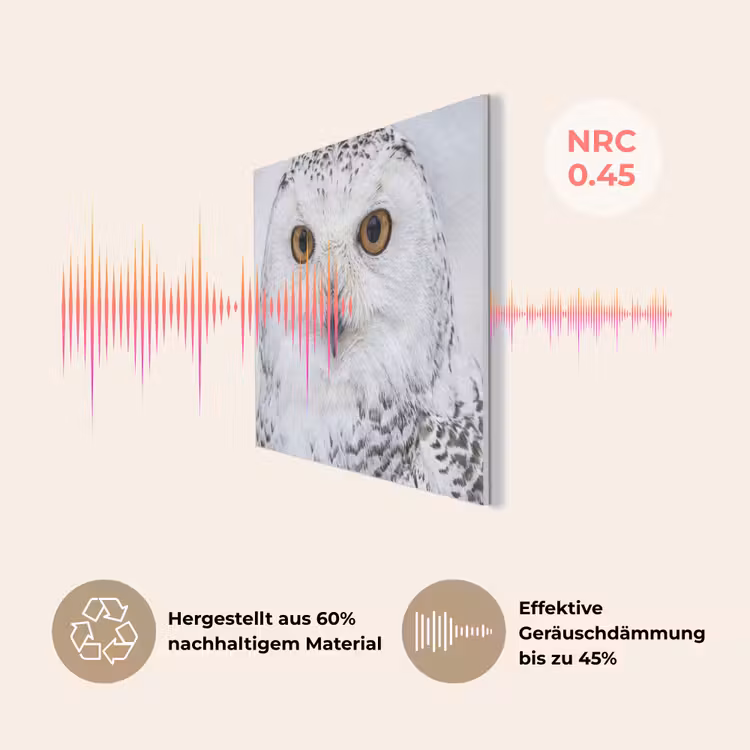 Sneeuwuil - Oog - Wildlife - Wit PET vilt klein -USP_DE