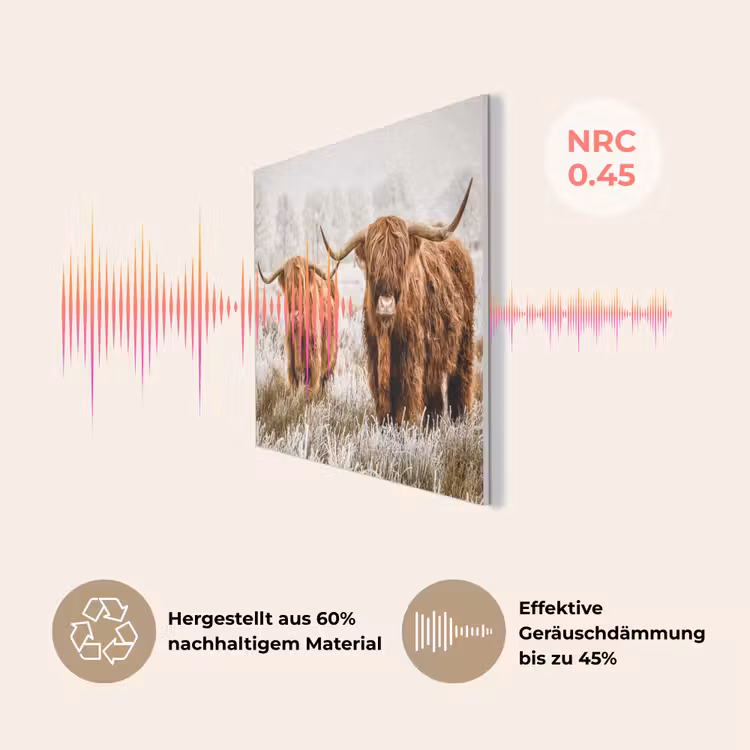 Schotse hooglander - Koe - Natuur - Winter PET vilt klein -USP_DE