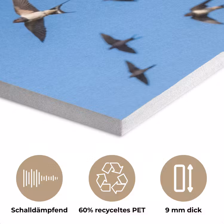 Zwaluwen - Vliegen - Blauw PET vilt klein -closeup_DE