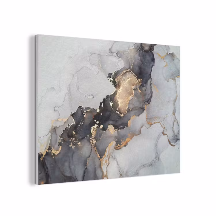 Zwart - Marmer - Luxe - Goud PET vilt klein -3d