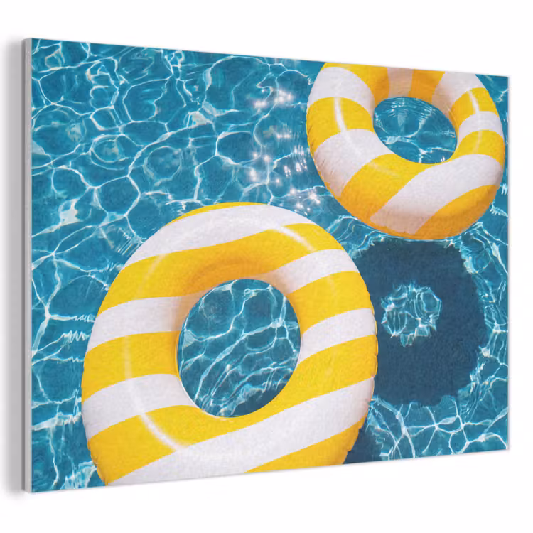 Zwembad - Zwembanden - Zomer - Geel - Blauw PET vilt klein -3d