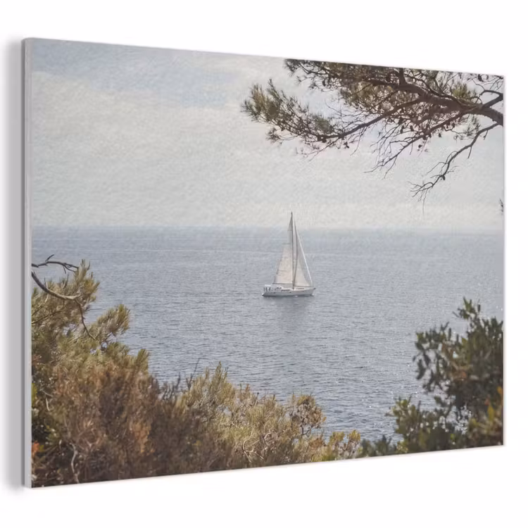 Akustikbild - Segelboot – Bäume – Wasser - Zeilboot - bomen - water PET vilt klein