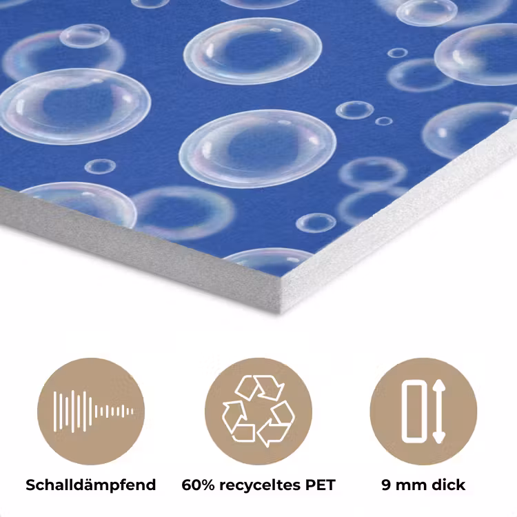 Bubbels - Patroon - Blauw PET vilt klein -closeup_DE