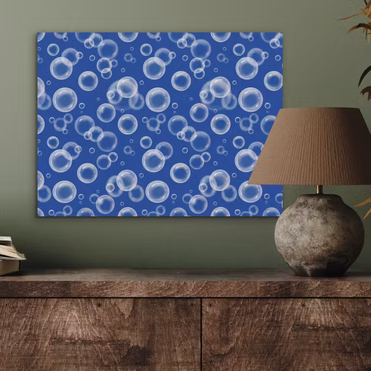 Bubbels - Patroon - Blauw PET vilt klein -sfeer2