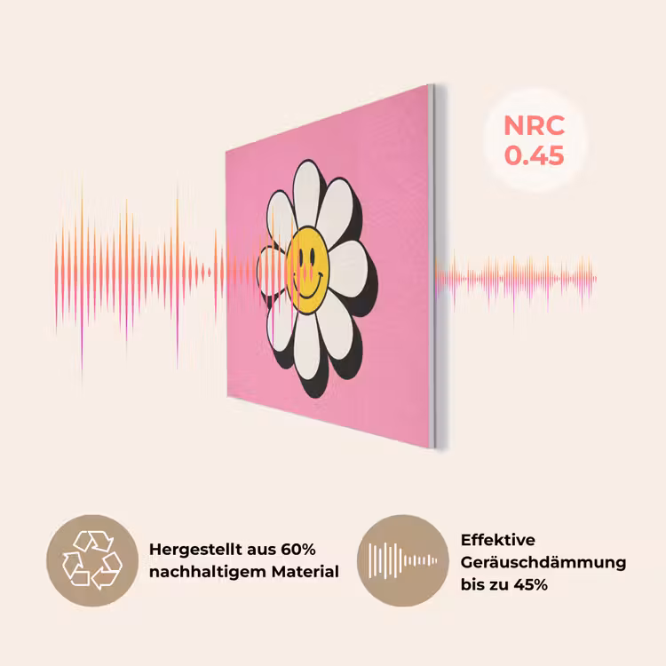 Smiley - Bloem - Roze PET vilt klein -USP_DE