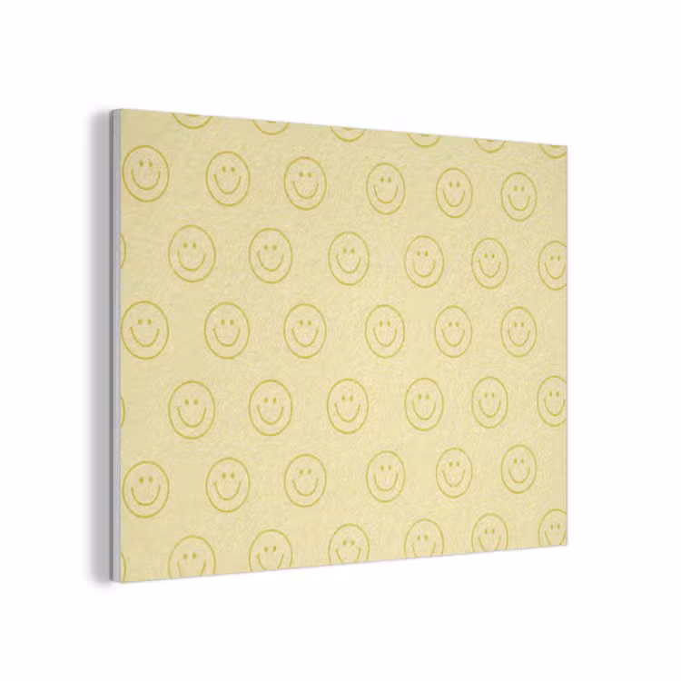 Smileys - Patroon - Retro - Zachtgeel PET vilt klein 837 -3d