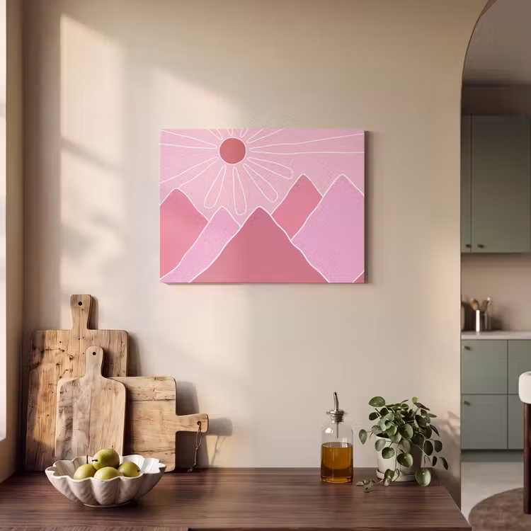 Zon - Bergen - Natuur - Abstract - Roze PET vilt klein -sfeer2