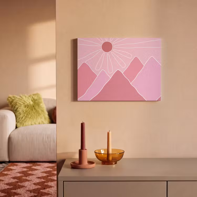 Zon - Bergen - Natuur - Abstract - Roze PET vilt klein -sfeer1
