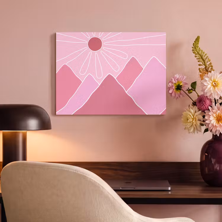 Zon - Bergen - Natuur - Abstract - Roze PET vilt klein -sfeer3