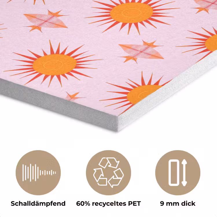 Zon - Patroon - Roze PET vilt klein 837 -closeup_DE