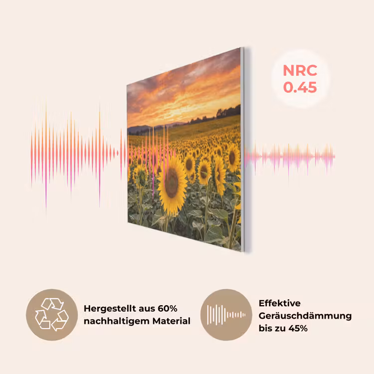 Zonnebloemen - Heuvellandschap - Geel PET vilt klein -USP_DE