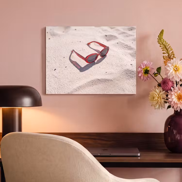 Zonnebril - Strand - Vakantie - Rood PET vilt klein -sfeer3