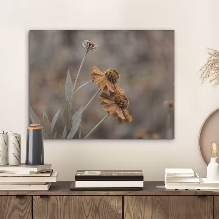 Zonnehoed - Droogbloemen - Geel - Warm PET vilt klein -sfeer1