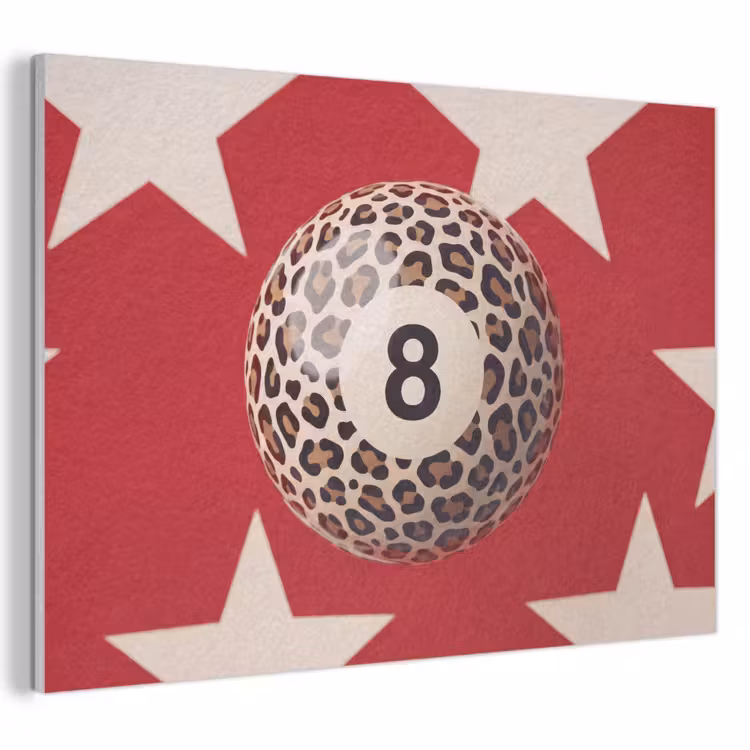 Spel - Dierenprint - Nummer 8 - Modern - Rood PET vilt klein -3d