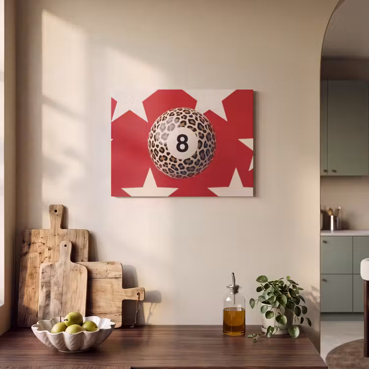 Spel - Dierenprint - Nummer 8 - Modern - Rood PET vilt klein -sfeer2