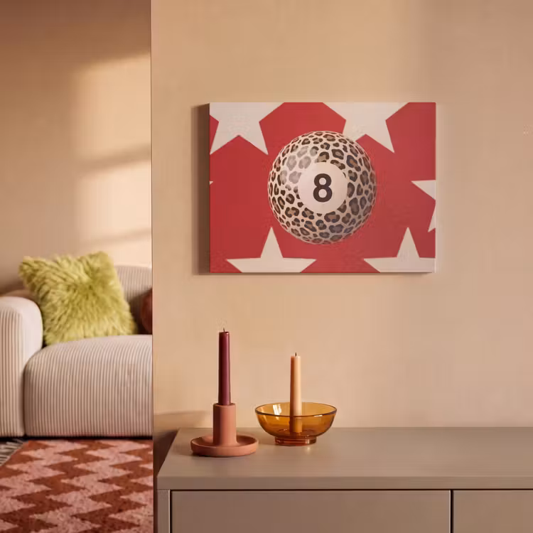 Spel - Dierenprint - Nummer 8 - Modern - Rood PET vilt klein -sfeer1